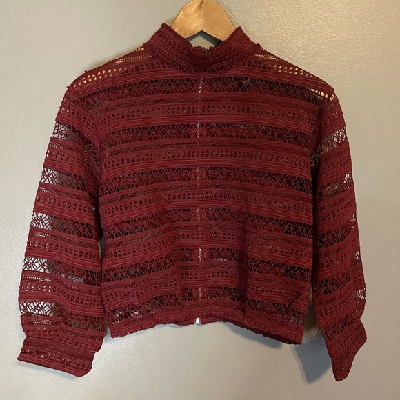 Gracia Lace Mock Neck Top - Picture 1 of 5